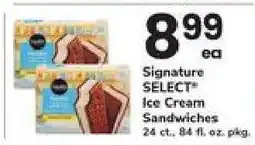 Safeway Signature SELECT Ice Cream Sandwiches offer