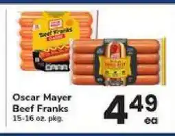 Safeway Oscar Mayer Beef Franks offer