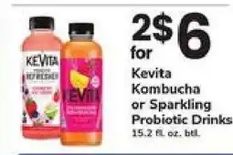 Safeway Kevita Kombucha or Sparkling Probiotic Drinks offer