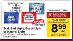 Safeway Bud, Bud Light, Busch Light or Natural Light offer