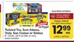 Safeway Twisted Tea, Sam Adams, Truly, Sun Cruiser or Sinless offer