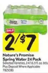 Stop&Shop Nature's Promise Spring Water 24 Pack offer