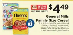 ShopRite General Mills Family Size Cereal offer