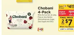 ShopRite Chobani 4-Pack offer