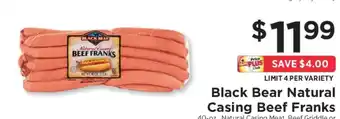 ShopRite Black Bear Natural Casing Beef Franks offer