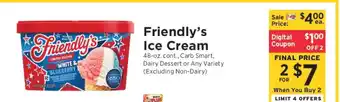 ShopRite Friendly's Ice Cream offer