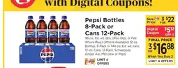 ShopRite Pepsi Bottles 8-Pack or Cans 12-Pack offer