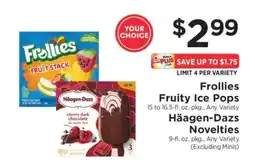 ShopRite Frollies Fruity Ice Pops / Häagen-Dazs Novelties offer