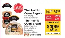 ShopRite The Rustik Oven Bagels or Bread offer