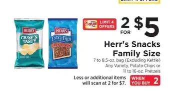 ShopRite Herr's Snacks Family Size offer