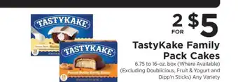 ShopRite TastyKake Family Pack Cakes offer