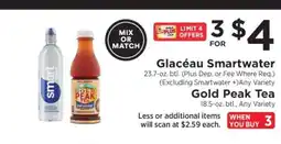 ShopRite Glacéau Smartwater / Gold Peak Tea offer
