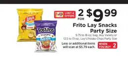 ShopRite Frito Lay Snacks Party Size offer