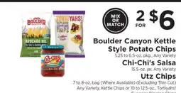 ShopRite Boulder Canyon Kettle Style Potato Chips, Chi-Chi’s Salsa, Utz Chips offer