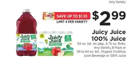 ShopRite Juicy Juice 100% Juice offer