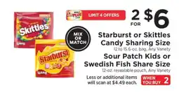 ShopRite Starburst or Skittles Candy Sharing Size offer
