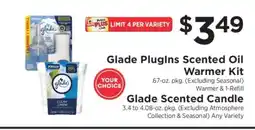 ShopRite Glade PlugIns Scented Oil Warmer Kit / Glade Scented Candle offer