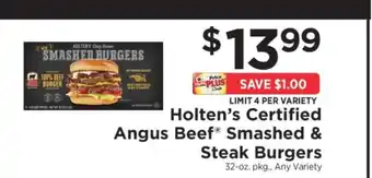 ShopRite Holten’s Certified Angus Beef Smashed & Steak Burgers offer