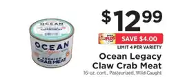 ShopRite Ocean Legacy Claw Crab Meat offer