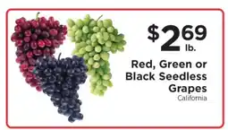 ShopRite Red, Green or Black Seedless Grapes offer