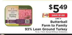 ShopRite Butterball Farm to Family 93% Lean Ground Turkey offer