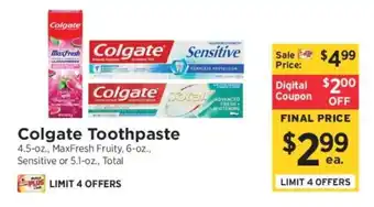 ShopRite Colgate Toothpaste offer