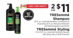 ShopRite TRESemmé Shampoo or Styling offer