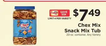 ShopRite Chex Mix Snack Mix Tub offer