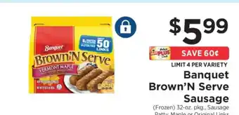 ShopRite Banquet Brown'N Serve Sausage offer