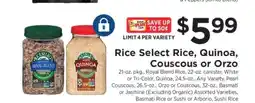 ShopRite Rice Select Rice, Quinoa, Couscous or Orzo offer