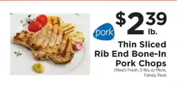 ShopRite Thin Sliced Rib End Bone-In Pork Chops offer