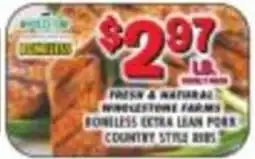 Miners County Market Whistlestone Farms boneless extra lean pork country style ribs offer