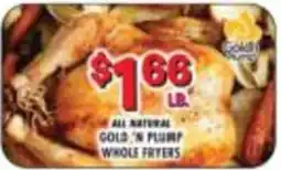 Miners County Market Gold 'n Plump whole fryers offer