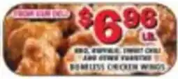 Miners County Market Food Barn Deli boneless chicken wings offer