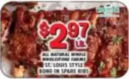 Miners County Market All Natural Whole Wholestone Farms St. Louis Style Bone-In Spare Ribs offer