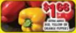 Miners County Market extra large red yellow or orange peppers offer