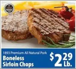 Caledonia Marketplace 1893 premium all natural pork boneless sirloin chops offer