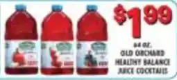 Miners County Market Old Orchard healthy balance juice cocktails offer