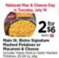 Tops Main St. Bistro Signature Mashed Potatoes or Macaroni & Cheese offer