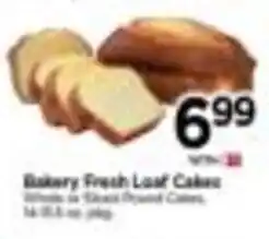 Tops Bakery Fresh Loaf Cakes offer