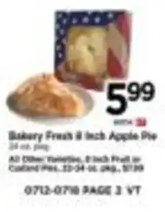 Tops Bakery Fresh 8 Inch Apple Pie offer