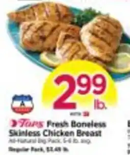 Tops Tara's Fresh Boneless Skinless Chicken Breast offer