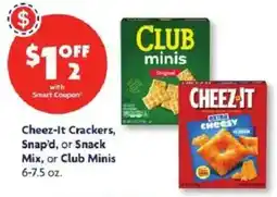 Family Dollar Cheez-it Crackers, Snap'd, or Snack Mix, or Club Minis offer