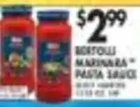 Pioneer Supermarkets Bertolli marinara pasta sauce offer