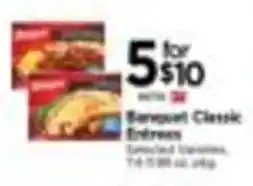 Tops Barquet Classic Entrees offer