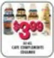 Miners County Market Cafe Complements Creamers offer
