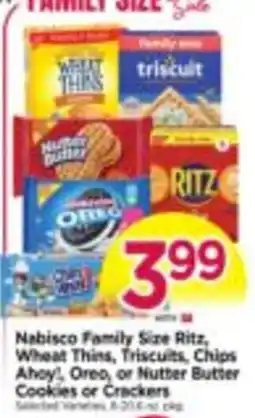 Tops Nabisco Family Size Ritz, Wheat Thins, Triscuits, Chips Ahoy!, Oreo, or Nutter Butter Cookies or Crackers offer