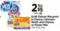 Tops Kraft Deluxe Macaroni & Cheese, Velveta Shells and Cheese, or Power Mac offer