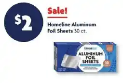 Family Dollar Homeline aluminum foil sheets offer