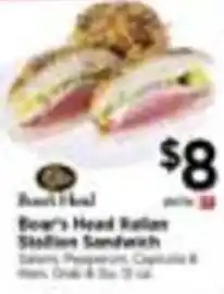Tops Boar's Head Italian Stallion Sandwich offer